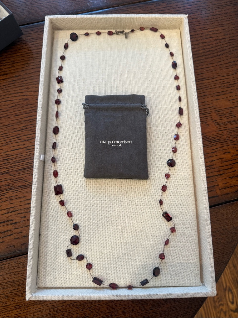 Margo Morrison Garnet Bead Long Necklace